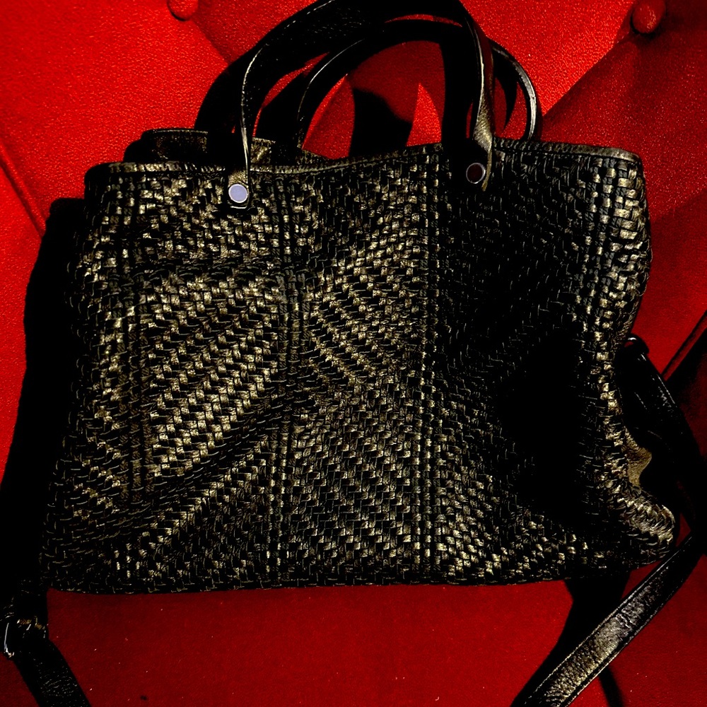 Black Kooba bag with triple storage hand held and long strap